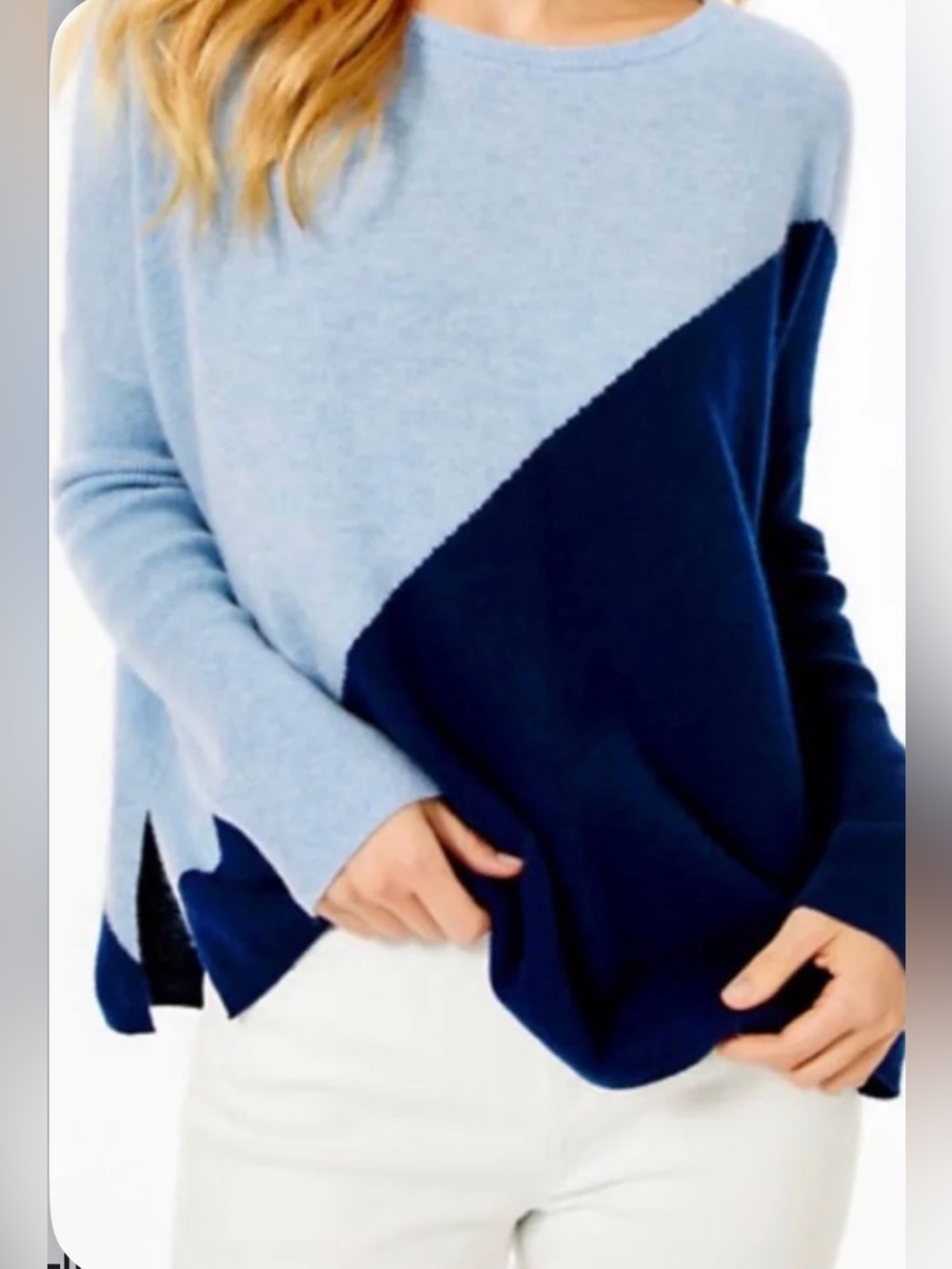 Lilly Pulitzer Napa Cashmere Sweater in Oxford Blue